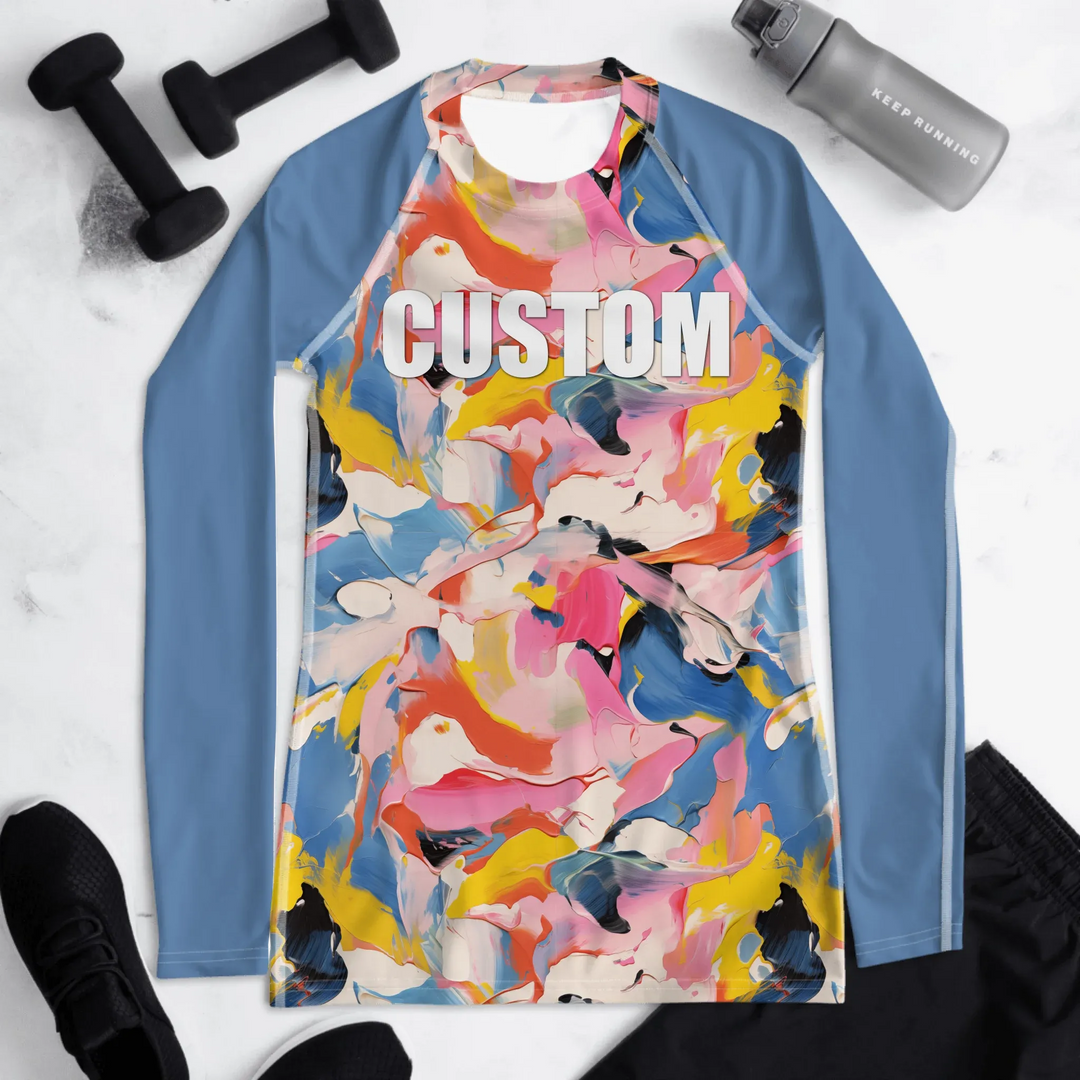 Custom Modern Abstract Rash Guard - Textured Abstract
