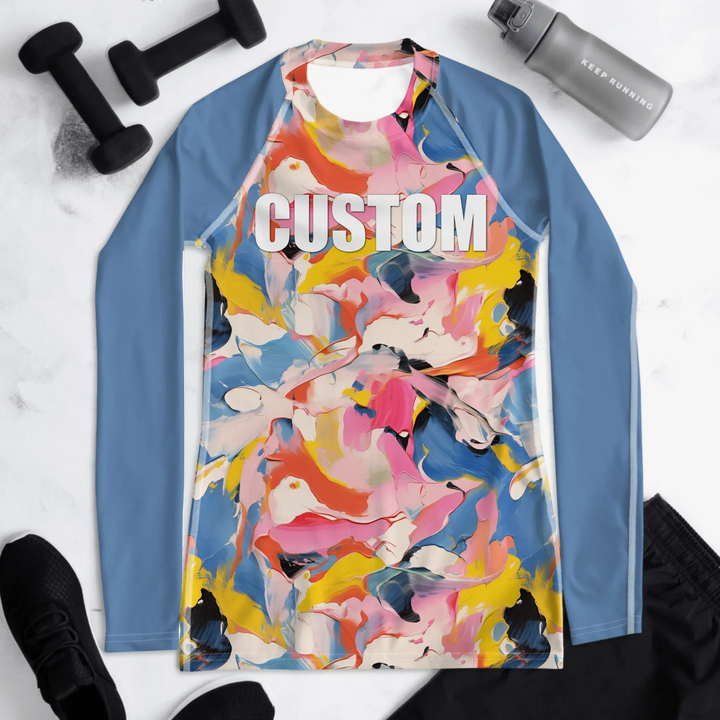 Custom Modern Abstract Rash Guard - Textured Abstract
