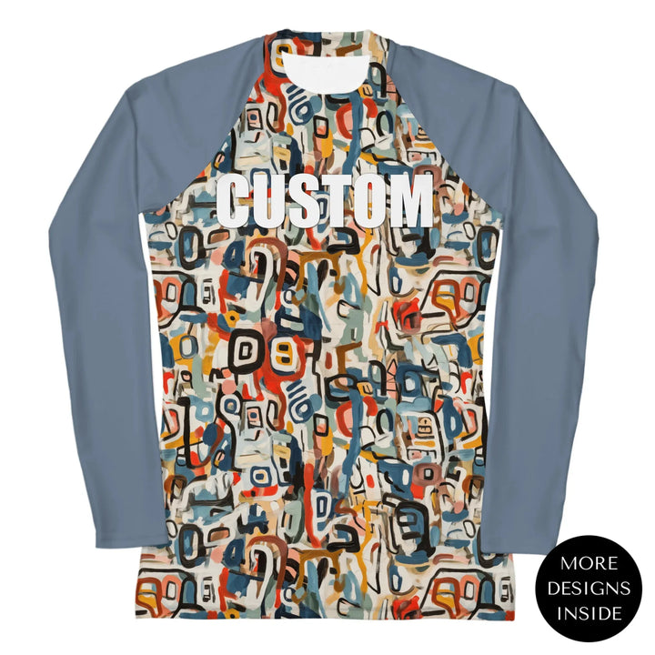 Custom Expressionist Abstract Rash Guard - Layered Textures