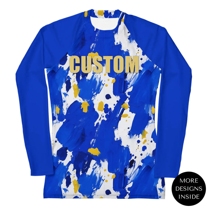 Custom Minimalist Abstract Rash Guard - Monochrome