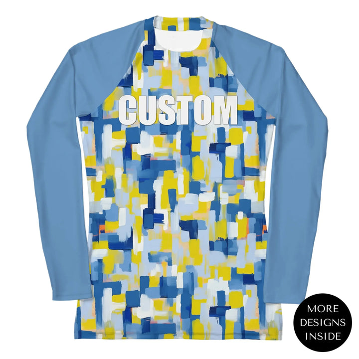 Custom Minimalist Abstract Rash Guard - Negative Space