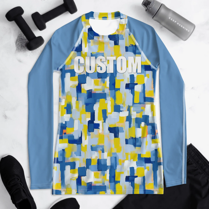 Custom Minimalist Abstract Rash Guard - Negative Space