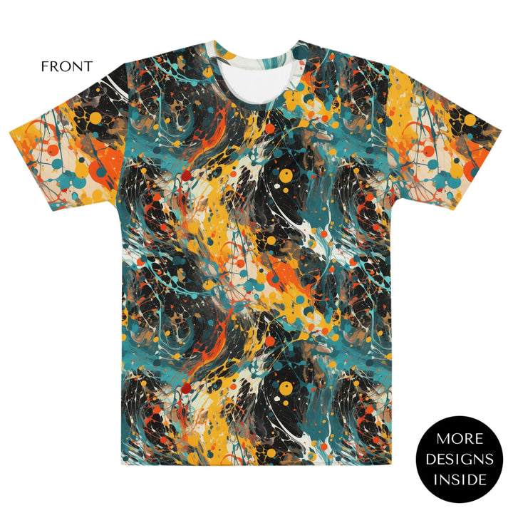 Custom-Expressionist-abstract-bold-brushstrokes-all-over-print-womens-crew-neck-t-shirt-artfulane