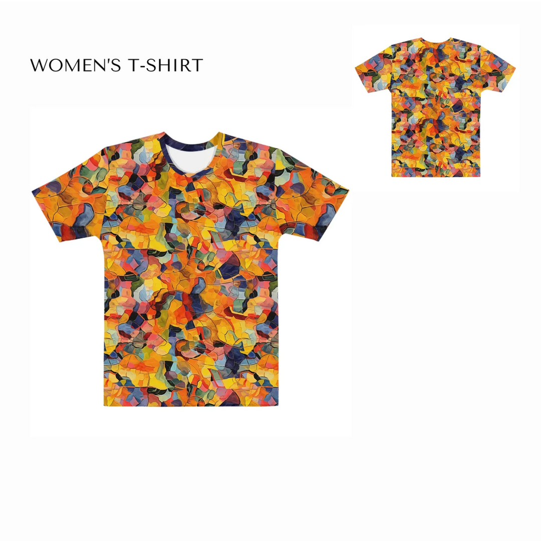 Custom-Expressionist-abstract-all-over-print-womens-crew-neck-t-shirt-front-and-back-artfulane