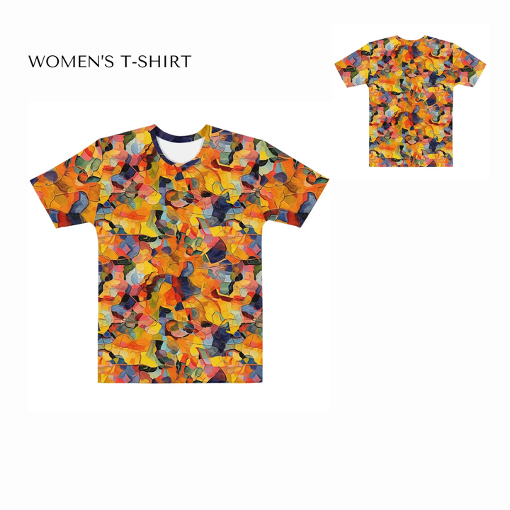 Custom-Expressionist-abstract-all-over-print-womens-crew-neck-t-shirt-front-and-back-artfulane