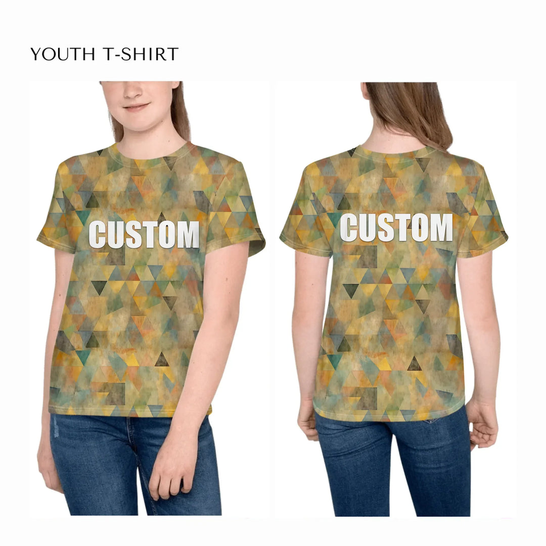 all-over-print-unisex-youth-crew-neck-t-shirt-on-girl-front-and-back-artfulane