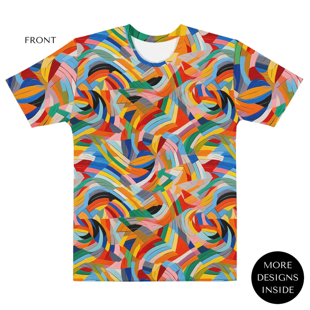 Custom-Modern-Geometric-Abstract-all-over-print-womens-crew-neck-t-shirt-artfulane