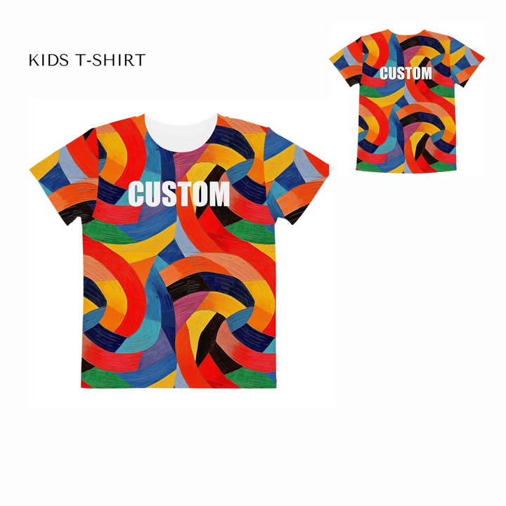 Custom-Modern-Geometric-Abstract-all-over-print-unisex-kids-crew-neck-t-shirt-front-and-back-artfulane
