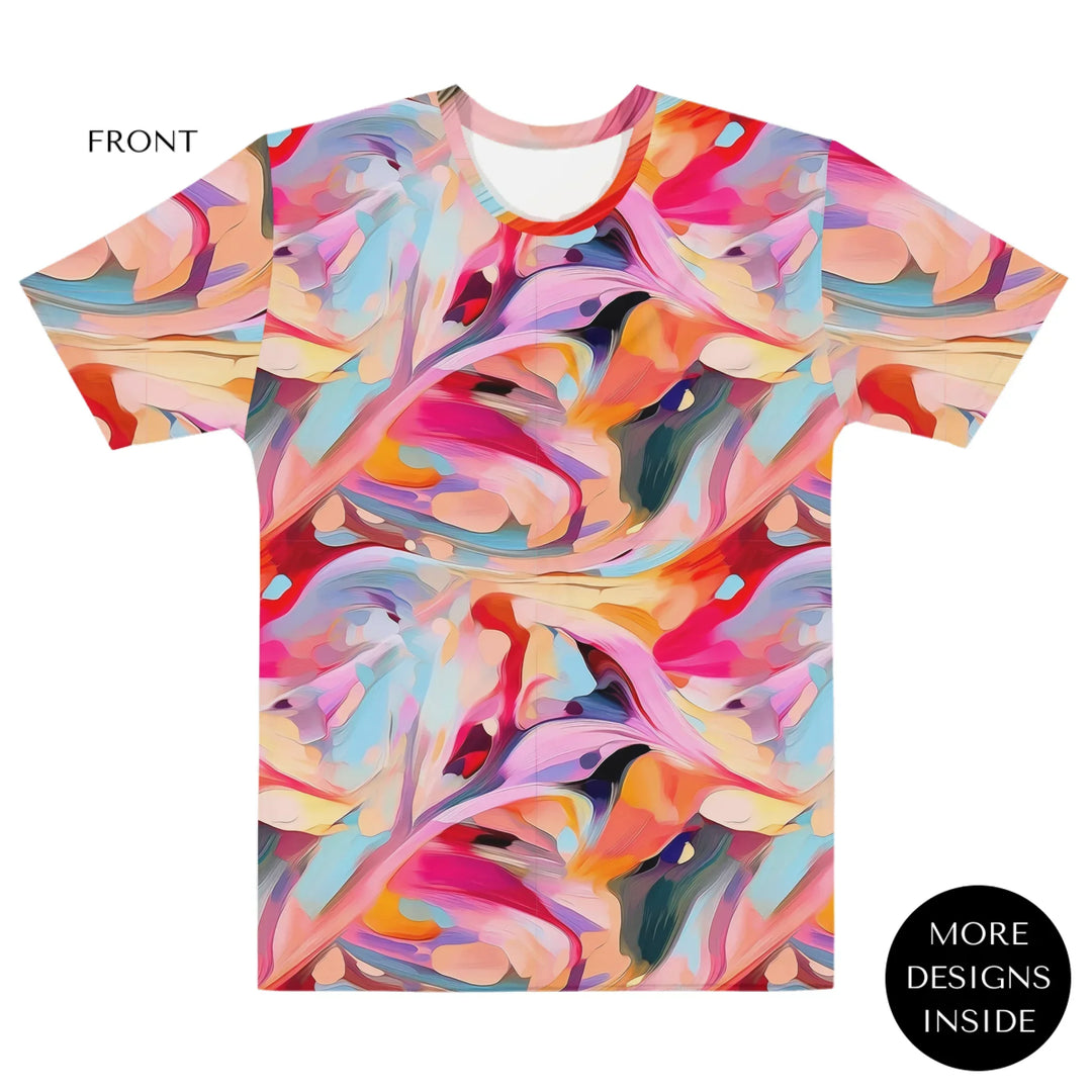 Custom-Modern-Digital-Abstract-all-over-print-womens-crew-neck-t-shirt-artfulane