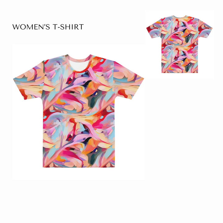 Custom-Modern-Digital-Abstract-all-over-print-womens-crew-neck-t-shirt-front-and-back-artfulane