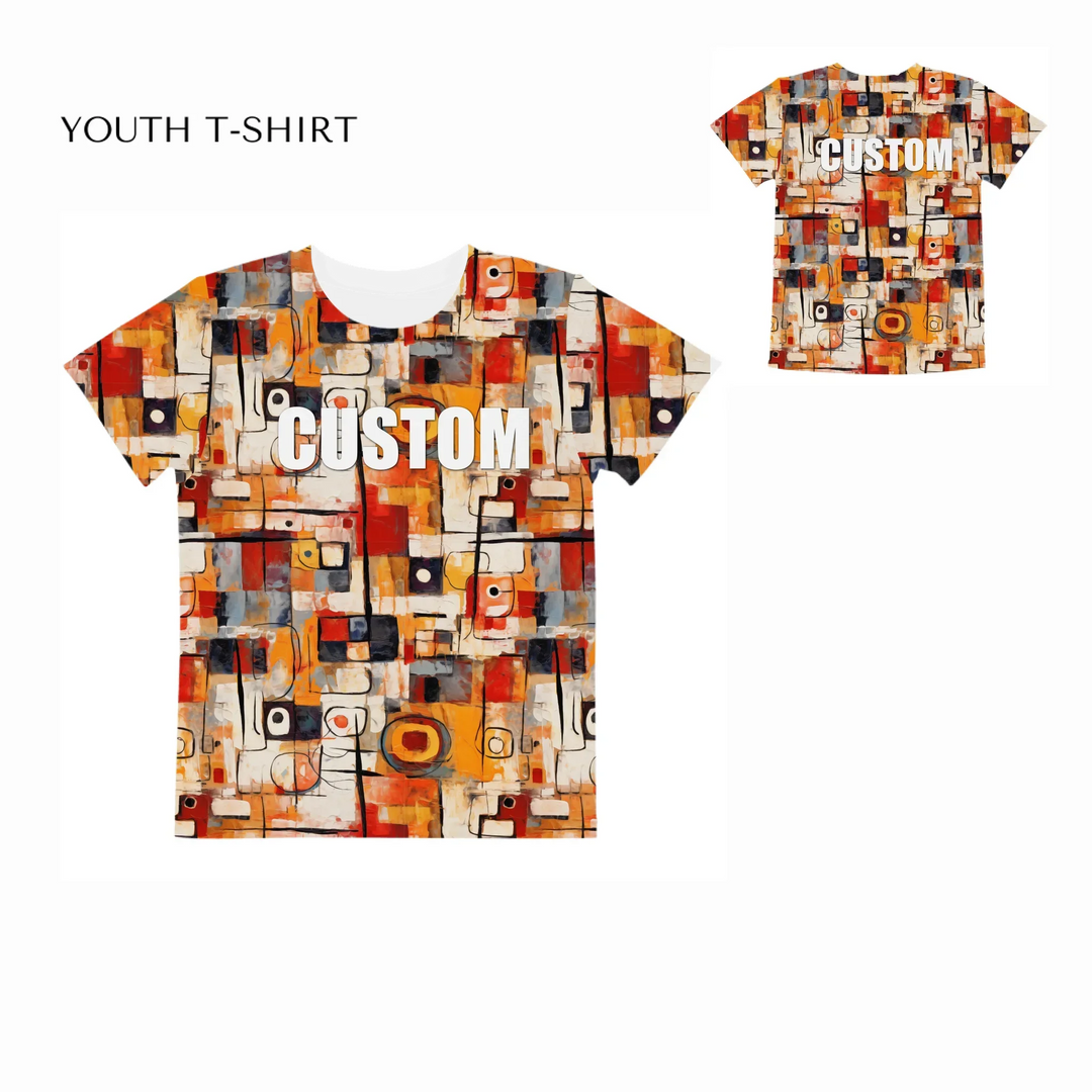 Custom-Expressionist-abstract-all-over-print-unisex-youth-crew-neck-t-shirt-front-and-back-artfulane