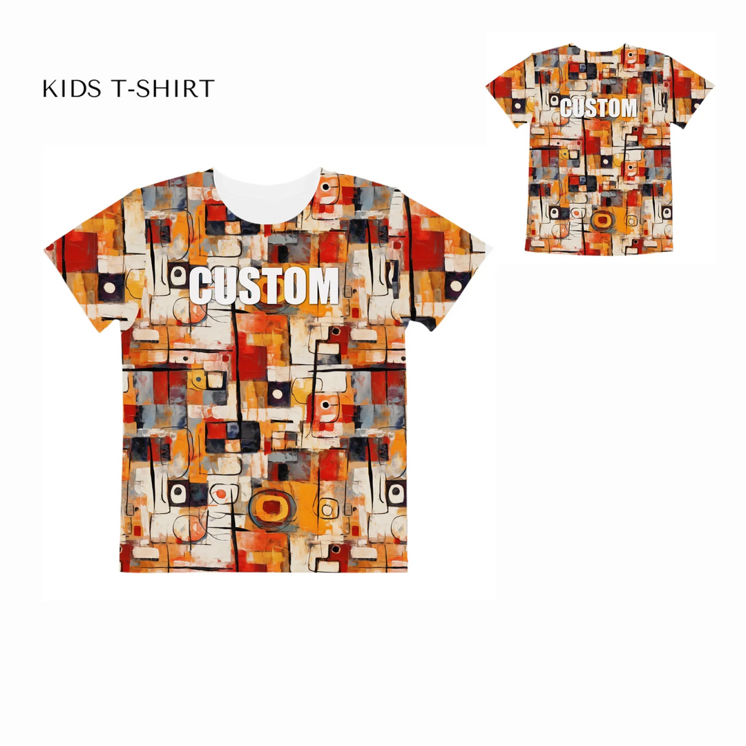 Custom-Expressionist-abstract-all-over-print-unisex-kids-crew-neck-t-shirt-front-and-back-artfulane