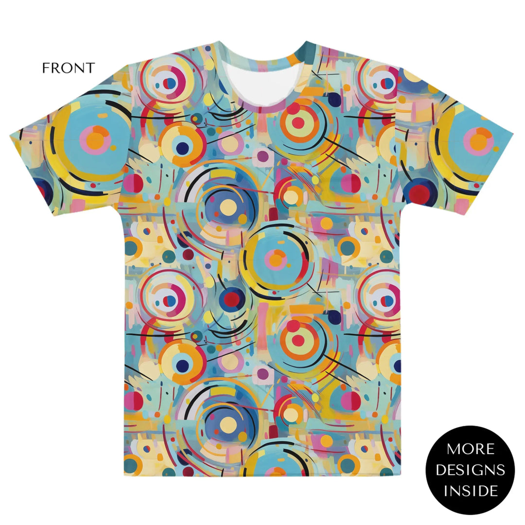 Custom-Expressionist-Abstract-Chaotic-Patterns-all-over-print-womens-crew-neck-t-shirt-artfulane