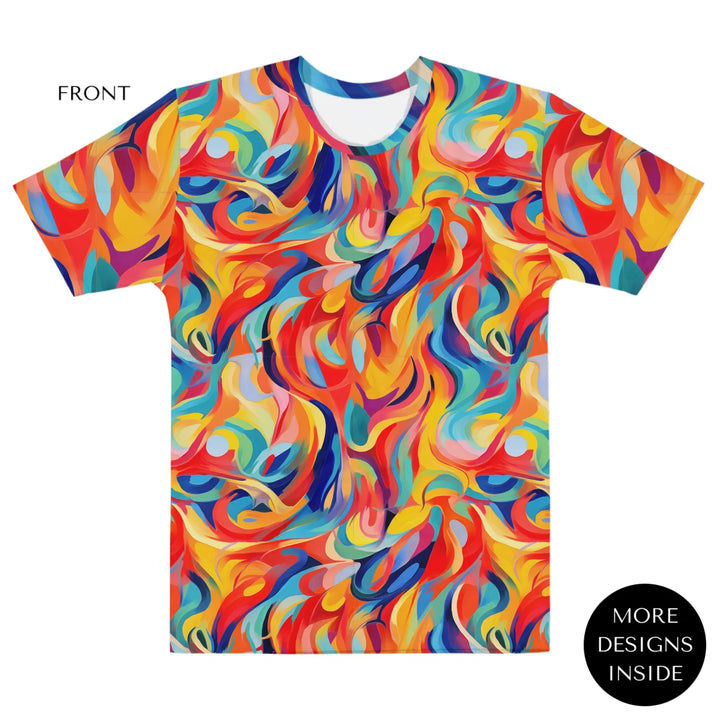 Custom-Abstract-Vibrant-Contrasting-Colors-all-over-print-womens-crew-neck-t-shirt-artfulane
