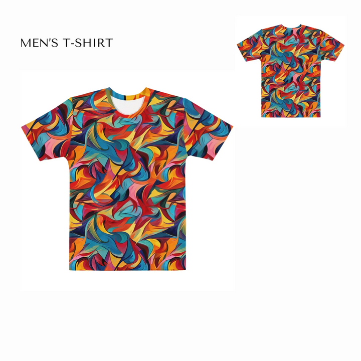 Custom-Abstract-Vibrant-Contrasting-Colors-all-over-print-mens-crew-neck-t-shirt-front-and-back-artfulane