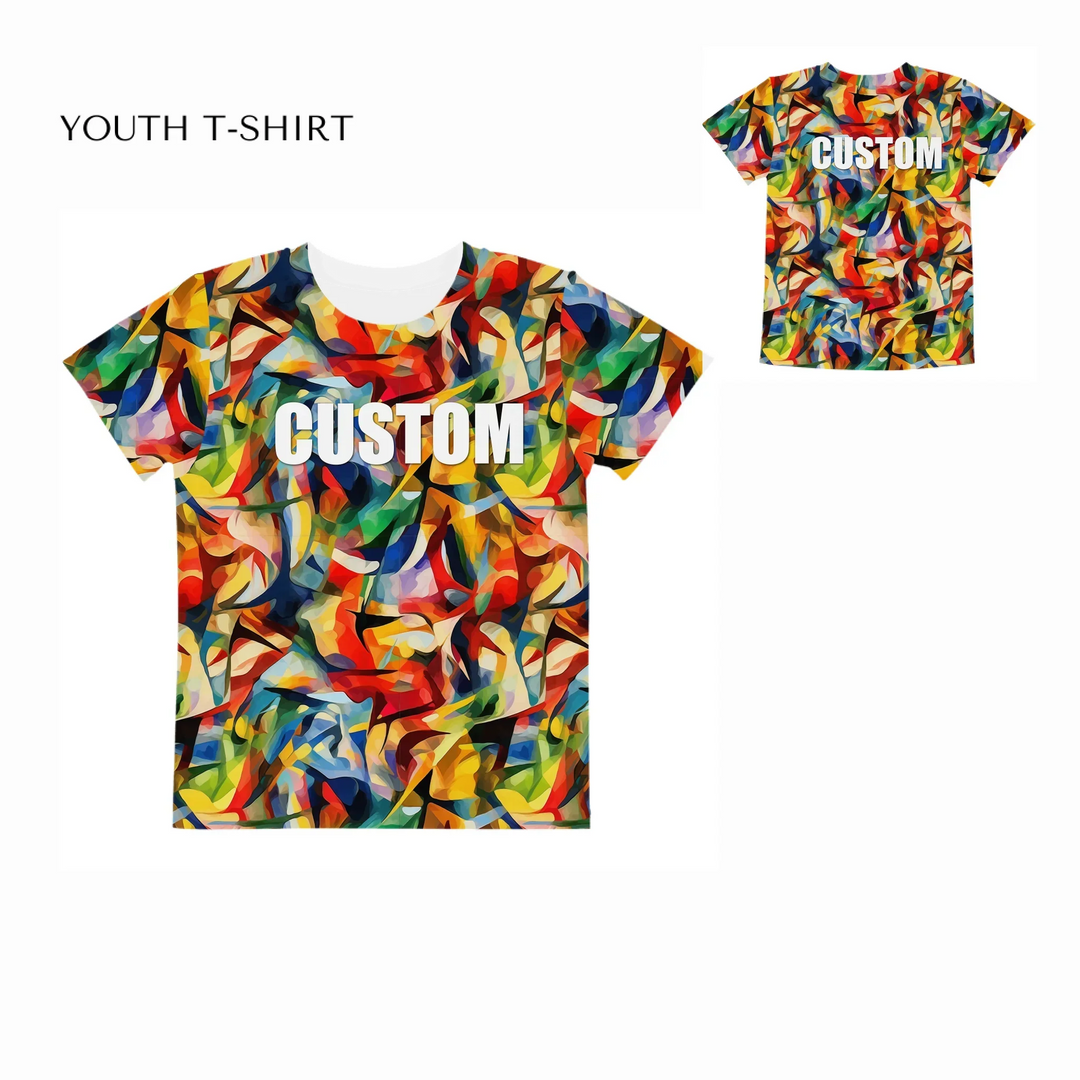Custom-Abstract-Vibrant-Contrasting-Colors-all-over-print-unisex-youth-crew-neck-t-shirt-front-and-back-artfulane