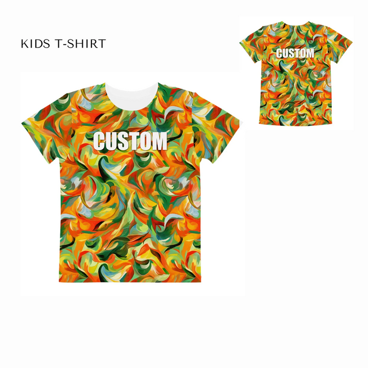 Custom-Abstract-Vibrant-Contrasting-Colors-all-over-print-unisex-kids-crew-neck-t-shirt-front-and-back-artfulane