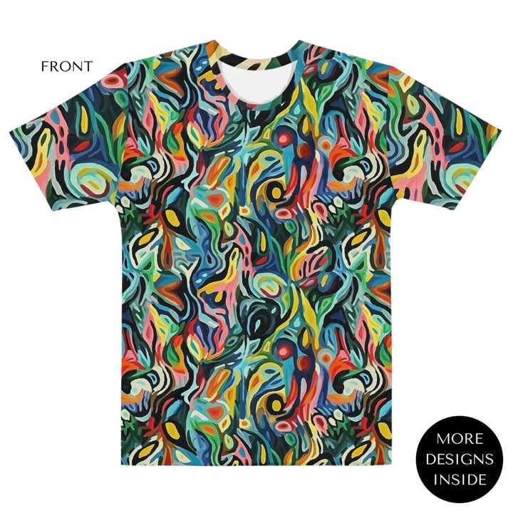 Custom-Abstract-Vibrant-Contrasting-Colors-all-over-print-womens-crew-neck-t-shirt-artfulane