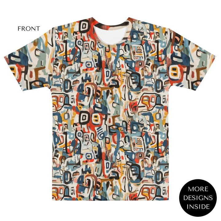 Custom-Abstract-Layered-Textures-all-over-print-womens-crew-neck-t-shirt-artfulane