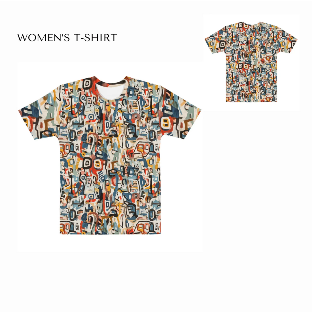 Custom-Abstract-Layered-Textures-all-over-print-womens-crew-neck-t-shirt-front-and-back-artfulane