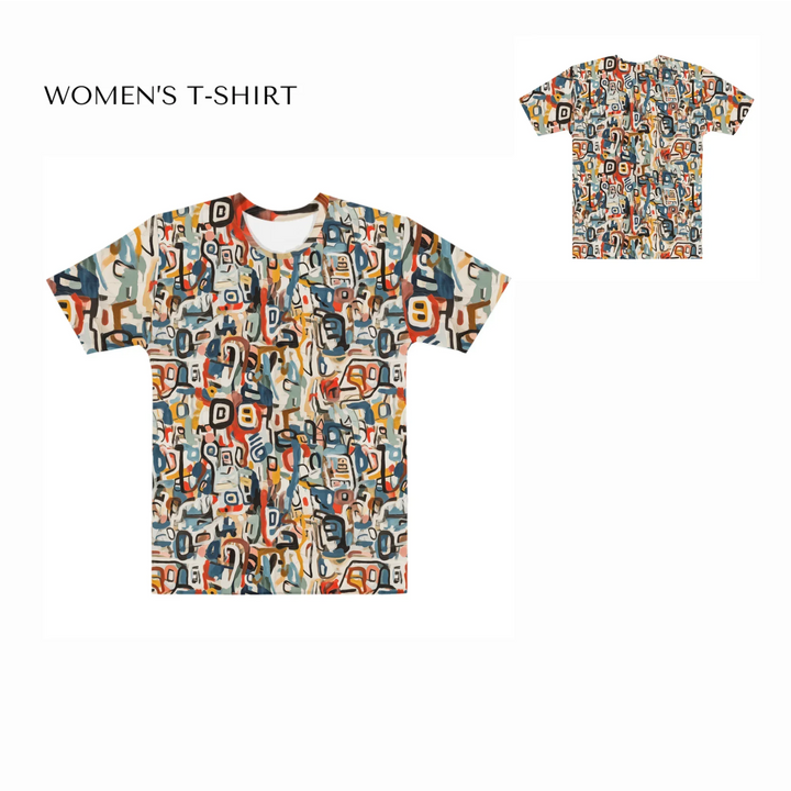 Custom-Abstract-Layered-Textures-all-over-print-womens-crew-neck-t-shirt-front-and-back-artfulane