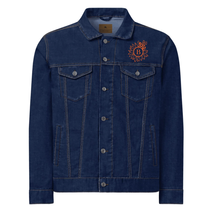 Custom Embroidered Sunflower Bee Initial Jacket - ART-JKT268