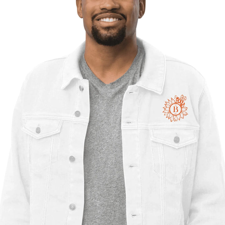 Custom Embroidered Sunflower Bee Initial Jacket - ART-JKT268