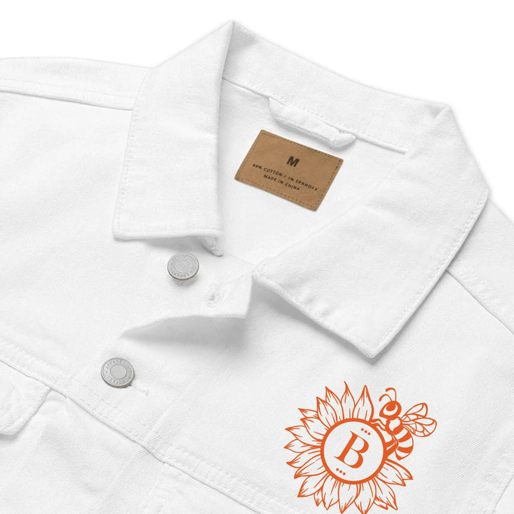 Custom Embroidered Sunflower Bee Initial Jacket - ART-JKT268