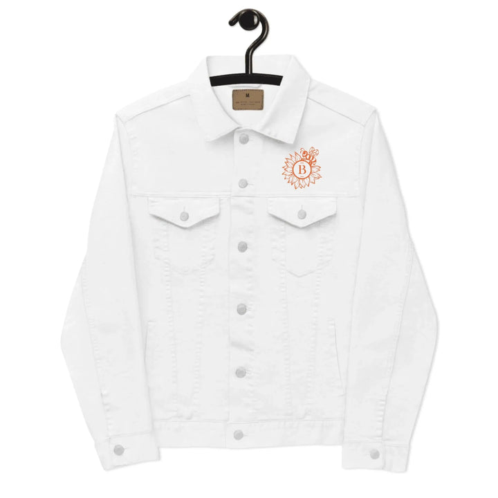 Custom Embroidered Sunflower Bee Initial Jacket - ART-JKT268