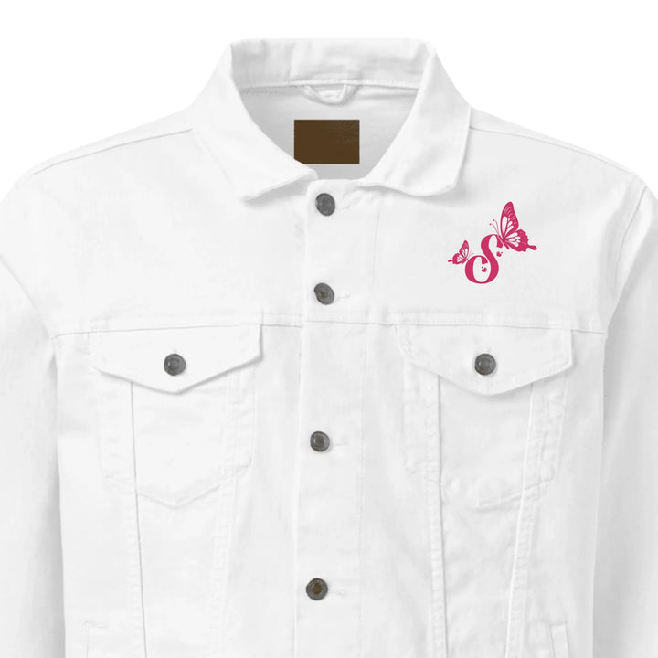 Custom Embroidered Delightful Butterflies Initial Jacket - ART-JKT270