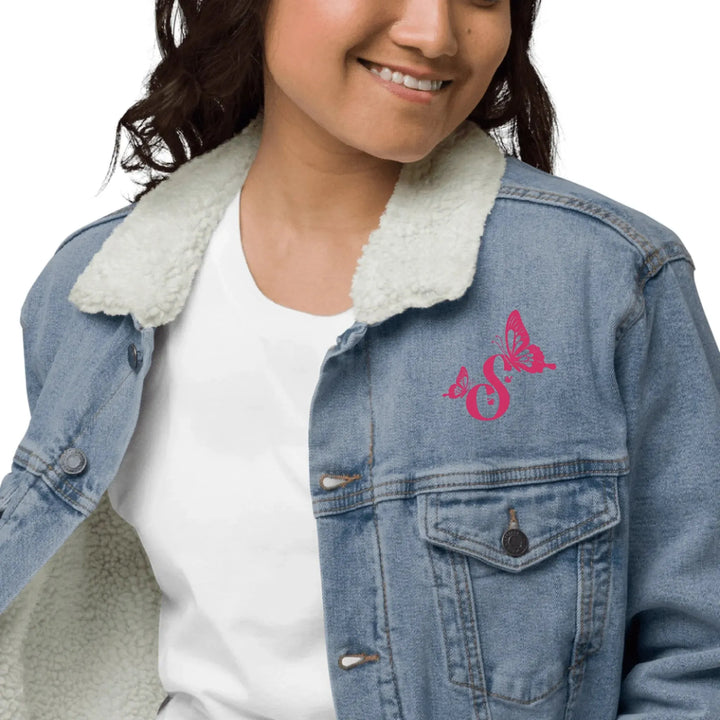 Custom Embroidered Delightful Butterflies Initial Jacket - ART-JKT270