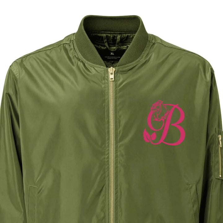 Custom Embroidered Rose Bloom Initial Jacket - ART-JKT272