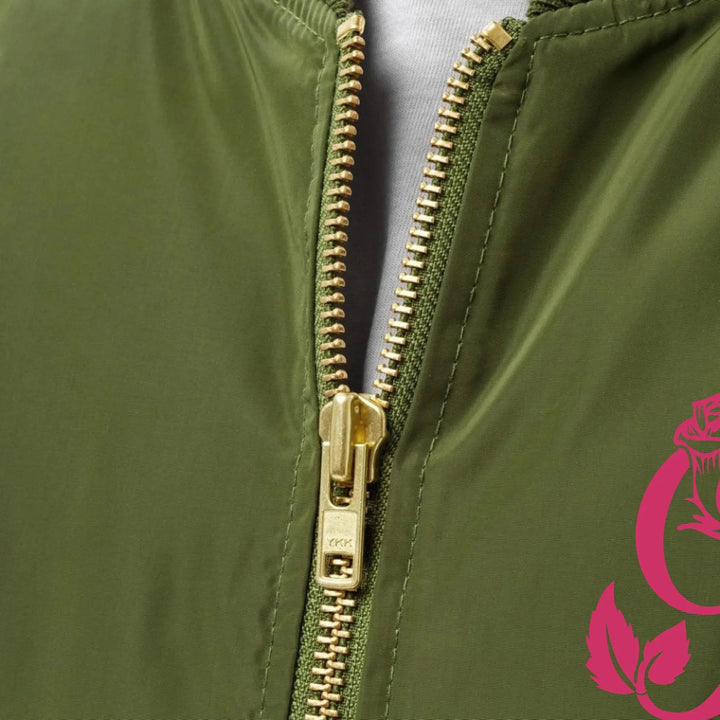 Custom Embroidered Rose Bloom Initial Jacket - ART-JKT272