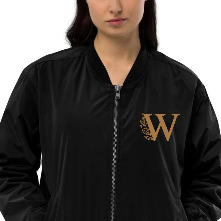 Custom Embroidered Autumn Leaf Initial Jacket - ART-JKT269