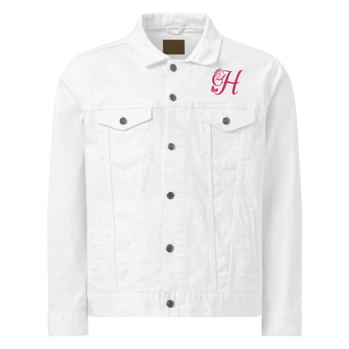 Custom Embroidered Rose Bloom Initial Jacket - ART-JKT272
