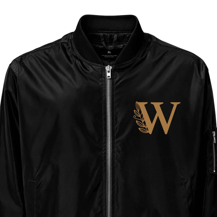 Custom Embroidered Autumn Leaf Initial Jacket - ART-JKT269