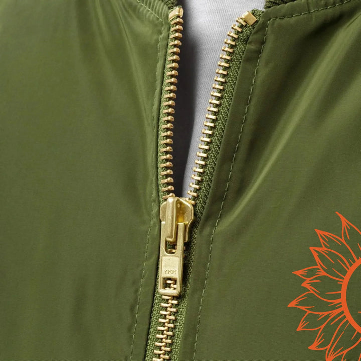 Custom Embroidered Sunflower Bee Initial Jacket - ART-JKT268