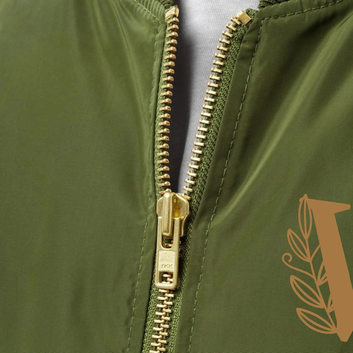 Custom Embroidered Autumn Leaf Initial Jacket - ART-JKT269