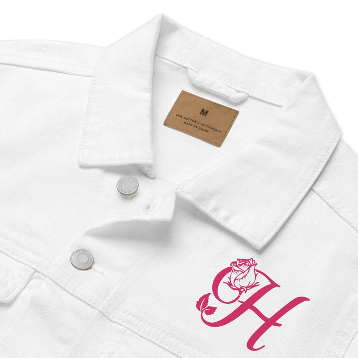 Custom Embroidered Rose Bloom Initial Jacket - ART-JKT272