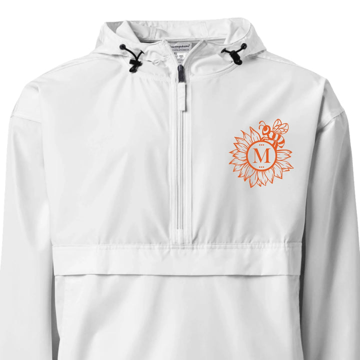 Custom Embroidered Sunflower Bee Initial Jacket - ART-JKT268