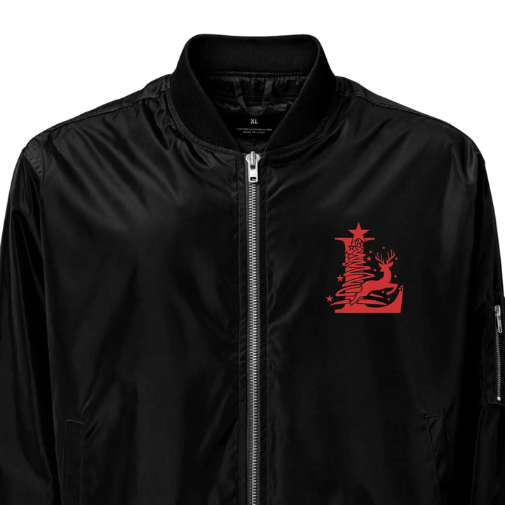 Custom Embroidered Reindeer Christmas Initial Jacket - ART-JKT273