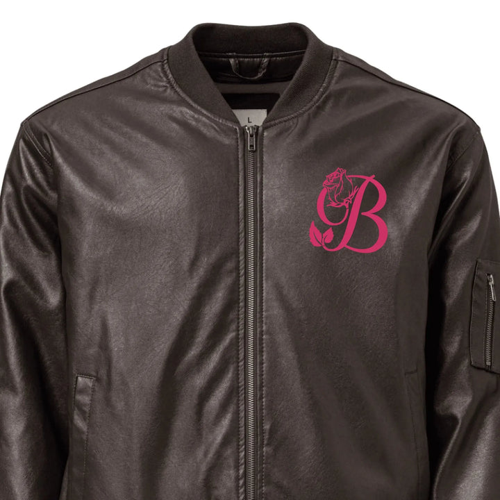 Custom Embroidered Rose Bloom Initial Jacket - ART-JKT272