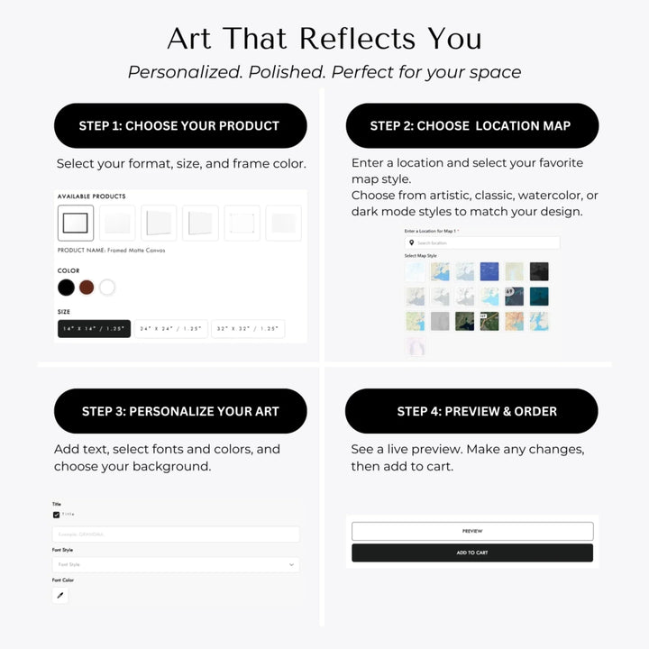 Custom Heart-Shaped Location Map Wall Art -How to Customize Wall Art-ARTFULANE