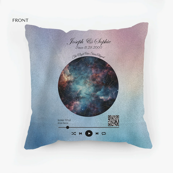 Custom Song QR Code & Star Map Pillow - ART-PIL550