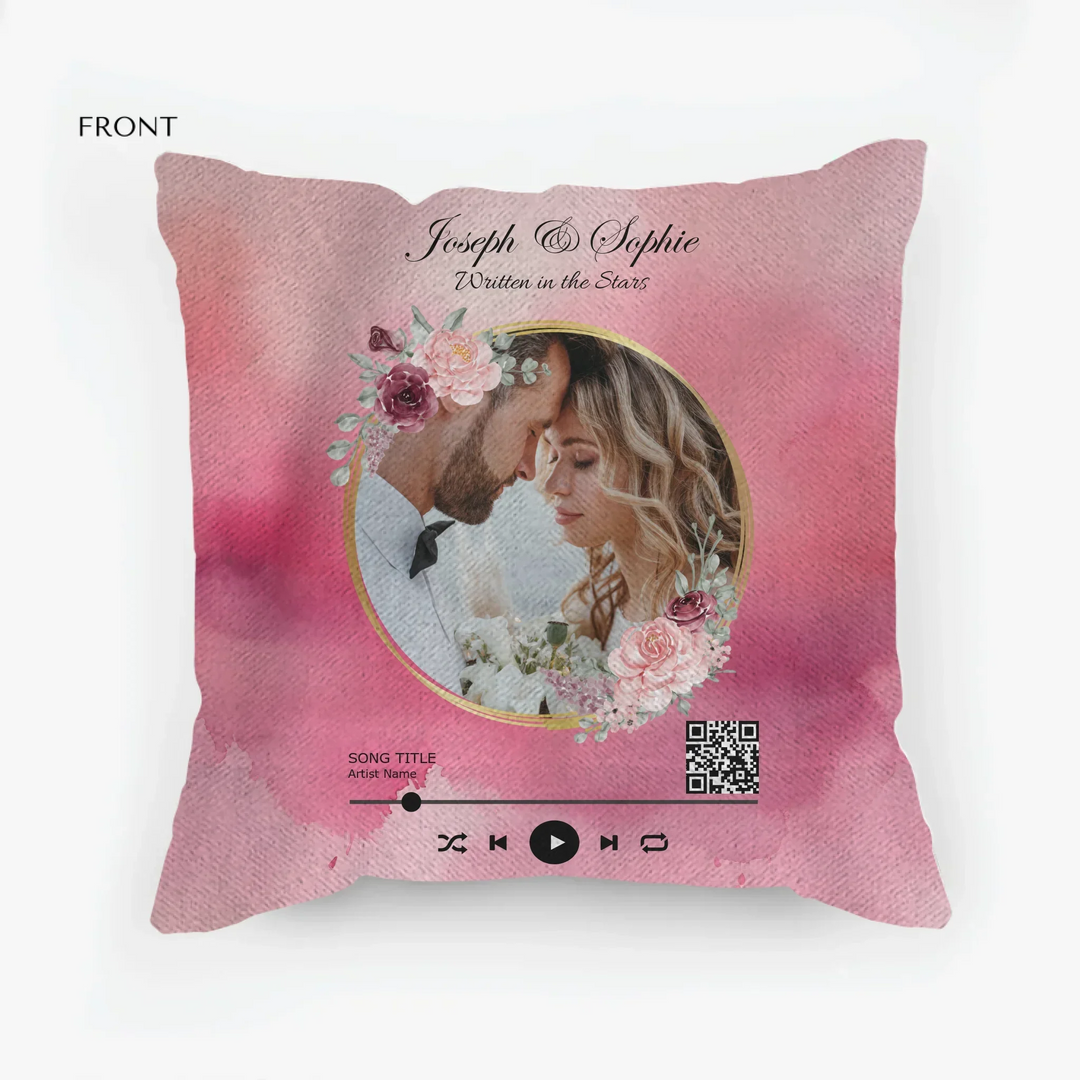 Custom Song QR Code & Photo Pillow - ART-PIL550.2