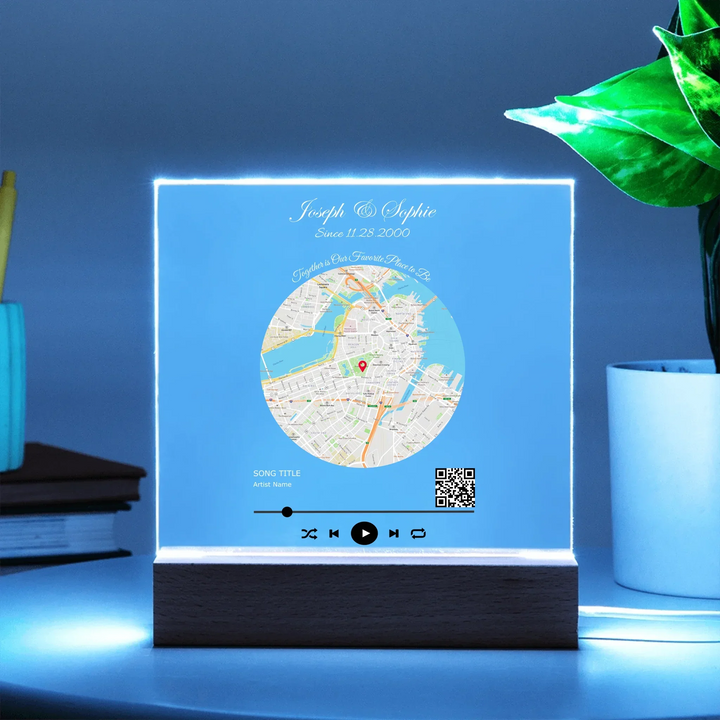 Acrylic Square with LED Base 10