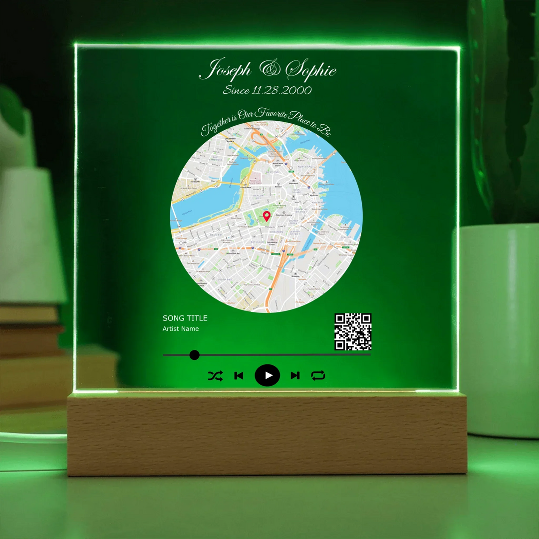 Acrylic Square with LED Base 7