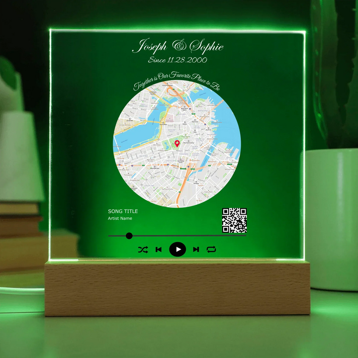 Acrylic Square with LED Base 7