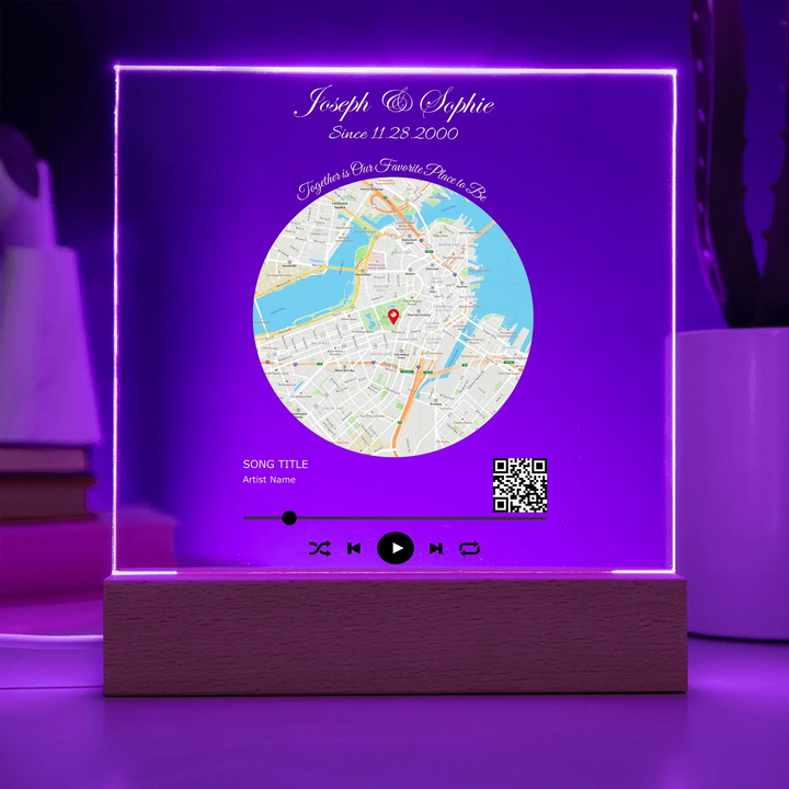 Acrylic Square with LED Base 8