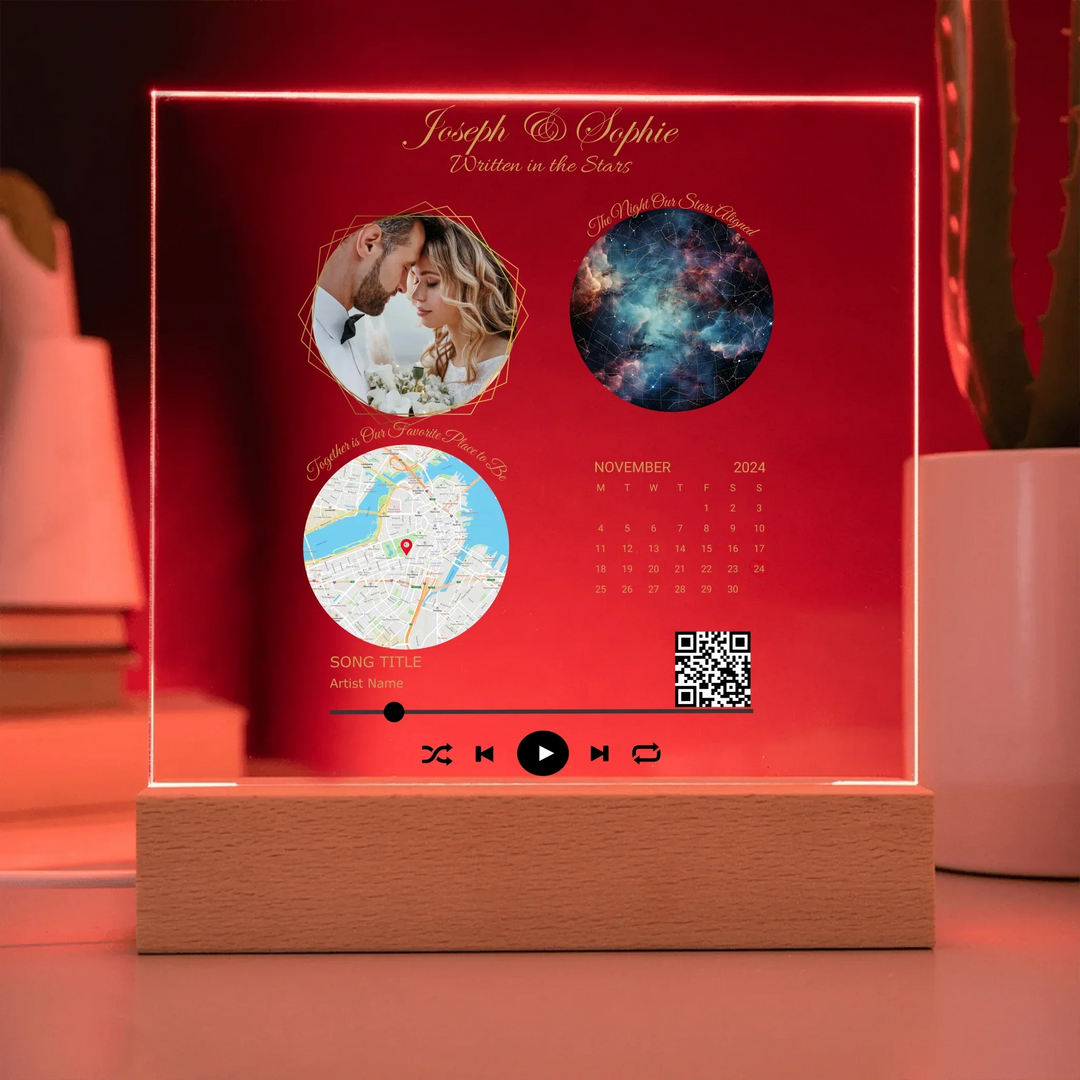 Acrylic Square with LED Base 9